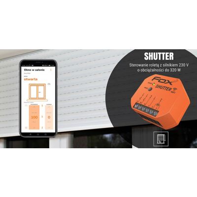 SHUTTER Dopuszkowy sterownik rolet Wi-Fi z silnikiem 230V WI-STR1S2-P F&F (WI-STR1S2-P)