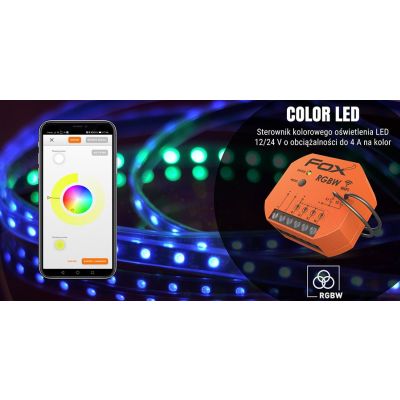 Color LED Sterownik kolorowego (RGBW) oświetlenia LED 12/24V Wi-Fi WI-RGBW-P F&F (WI-RGBW-P)