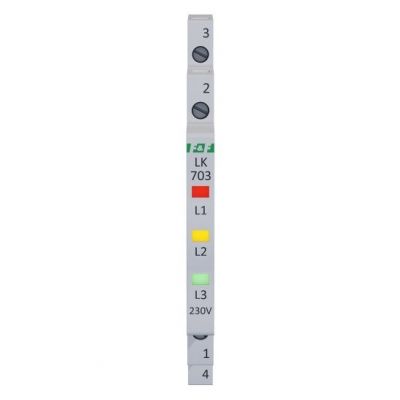 Lampka kontrolna zasilania 1/3S 3xLED CZERWONA/ŻÓŁTA/ZIELONA LK-703K F&F (LK-703K)