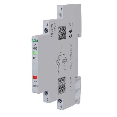 Lampka kontrolna zasilania 1/3S 110V AC/DC 2xLED CZERWONA/ZIELONA F&F (LK-702-110V)