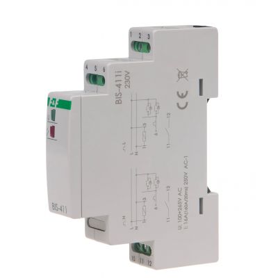 Przekaźnik bistabilny na szynę DIN z przekaźnikiem inrush 160A/20ms BIS-411-LED F&F (BIS-411-LED)