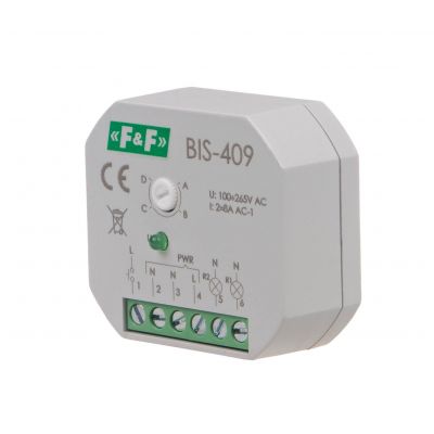 Przekaźnik bistabilny 4 funkcyjny podtynkowy dwa obwody sterowania BIS-409 F&F (BIS-409)