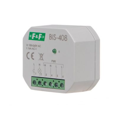 Przekaźnik bistabilny podtynkowy do podświetlanych przycisków montaż podtynkowy BIS-408 F&F (BIS-408)