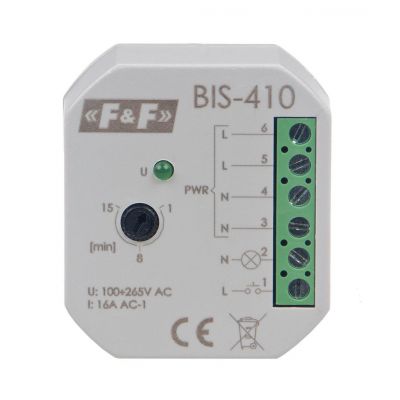 Przekaźnik bistabilny podtynkowy z wyłącznikiem czasowym do podświetlanych przycisków BIS-410 F&F (BIS-410)