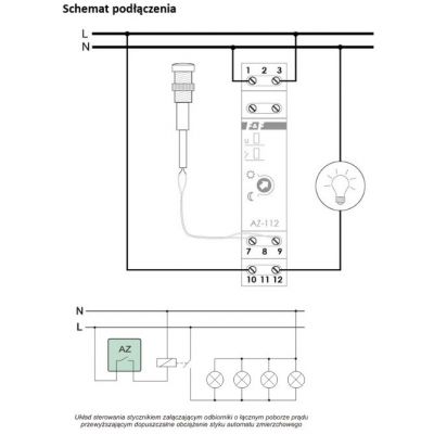 Automat zmierzchowy z zewnętrzną sondą hermetyczną AZ-112-24V F&F (AZ-112-24V)