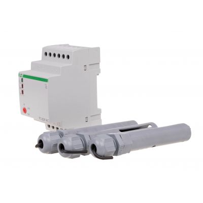 Przekaźnik kontroli poziomu cieczy dwu stanowy z regulacją czułości sond PZ-829 RC montaz na szynie DIN,styk: 2x1Z/R 230V PZ-829RC F&F (PZ-829RC)