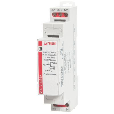 RELPOL Przekaźnik instalacyjny 1Z 120A(20ms), napięcie 24 V AC/DC AC lub 230 VAC  RPI-1ZI-U24A 863377 (863377)