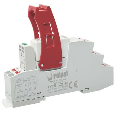 RELPOL  Przekaźnik interfejsowy PUSH-IN 2P, 24 VAC, 8A PI84-024AC-M91G-PS-2012 864834 (864834)