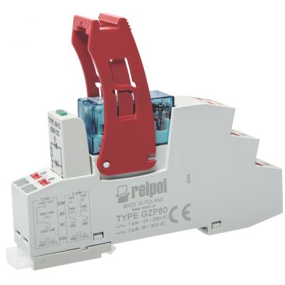 RELPOL  Przekaźnik interfejsowy PUSH-IN 2P, 24 VDC,  8A, przek. wykonawczy - przeźroczysta obudowa PI84-024DC-M41G-PS-2012-01 864990 (864990)