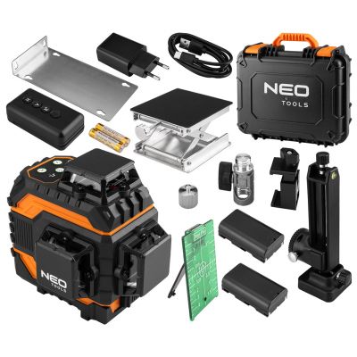 Laser 3D 12 linii zielony walizka tarcza celownicza magnetyczny uchwyt ładowarka NEO GTX (75-140)