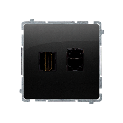 SIMON BASIC WMUH-01xxx1-Y011 Gniazdo HDMI + RJ45 kat.6. (moduł); czarny BMGHRJ45.01/49 KONTAKT (BMGHRJ45.01/49)