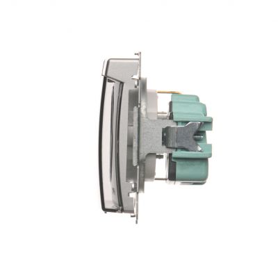 Simon Basic Gniazdo wtyczkowe Schuko do wersji IP44 16A 250Vzaciski śrubowe srebrny mat. Klapka transparentna BMGSZ1B.01/43A KONTAKT (BMGSZ1B.01/43A)