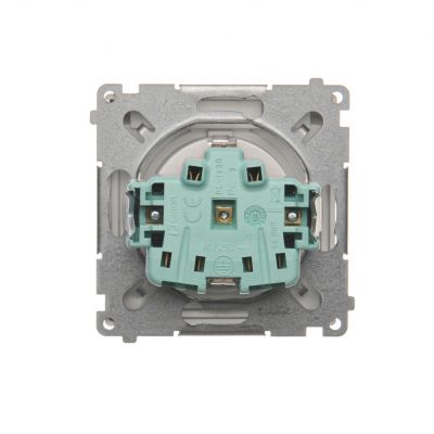 Simon Basic Gniazdo wtyczkowe Schuko do wersji IP44 16A 250Vzaciski śrubowe srebrny mat. Klapka transparentna BMGSZ1B.01/43A KONTAKT (BMGSZ1B.01/43A)
