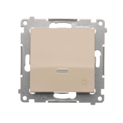 Simon 54 Przycisk „światło” z podświetleniem LED 16A 250V zaciski śrubowe kremowy DS1AL.01/41 KONTAKT (DS1AL.01/41)