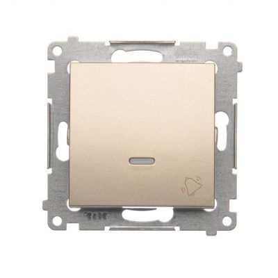 Simon 54 Przycisk „dzwonek” z podświetleniem LED 16A 250V zaciski śrubowe złoty mat DD1AL.01/44 KONTAKT (DD1AL.01/44)