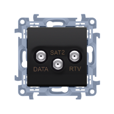 Simon 10 Gniazdo antenowe końcowe RTV-DATA-SAT 1x wejście: 5÷2400 MHz czarny CADSATF.01/49 KONTAKT (CADSATF.01/49)
