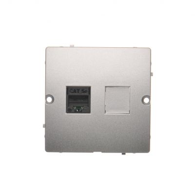 Simon Basic Gniazdo komputerowe RJ45 pojedyncze kategoria 5e . Montaż gniazda na wkręty do puszki srebrny mat BMF51.02/43 KONTAKT (BMF51.02/43)