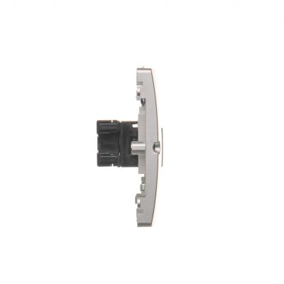 Simon Basic Gniazdo komputerowe RJ45 kat.5e + telefoniczne RJ11 . Montaż gniazda na wkręty do puszki srebrny mat BMF5T.02/43 KONTAKT (BMF5T.02/43)