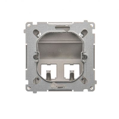 Simon Basic Pokrywa gniazd teleinformatycznych na wkłady RJ typu: Panduit skośna podwójna z polem opisowym. Montaż do puszki na wkręty stal inox BMGPS2P.02/21 KONTAKT (BMGPS2P.02/21)