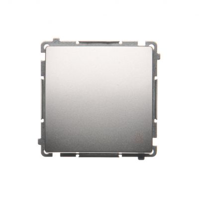 Simon Basic Przycisk światło 10A 250V szybkozłączka srebrny mat BMS1.01/43 KONTAKT (BMS1.01/43)