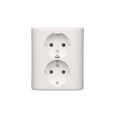 Simon 54 Gniazdo podwójne Schuko podtynkowe z przesłonami torów prądowych wersja skandynawska 16A 250V zaciski śrubowe biały EGSZ2PZ/11 KONTAKT (EGSZ2PZ/11)