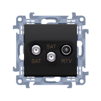 Simon 10 Gniazdo antenowe satelitarne podwójne SAT -SAT -RTV 1x wejście: 5 MHz-24 GHz czarny CASK2.01/49 KONTAKT (CASK2.01/49)