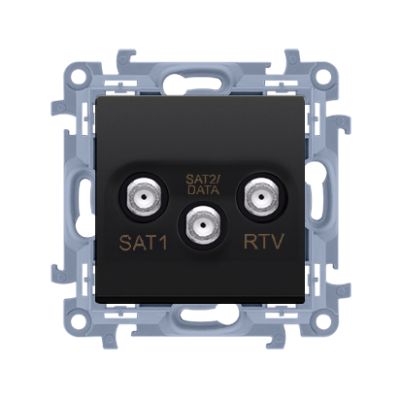 Simon 10 Gniazdo antenowe satelitarne podwójne SAT-SAT-RTV 1x wejście: 5 MHz-24 GHz czarny CASK2F.01/49 KONTAKT (CASK2F.01/49)