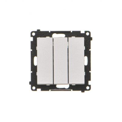 Simon 55 Przycisk zwierny potrójny szybkozłączka Aluminium mat TP31.01/143 KONTAKT (TP31.01/143)