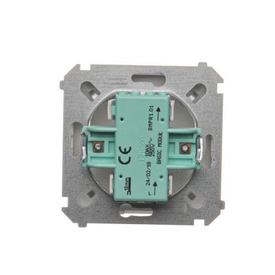 Simon Basic Przycisk pojedynczy rozwierny bez piktogramu 10A 250V zaciski śrubowe srebrny mat BMPR1.01/43 KONTAKT (BMPR1.01/43)