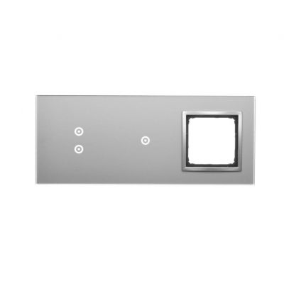 Simon 54 Touch Panel dotykowy S54 Touch 3 moduły 2 pola dotykowe pionowe + 1 pola dotykowe + 1 otwór na osprzęt S54 srebrna mgła DSTR3310/71 KONTAKT (DSTR3310/71)
