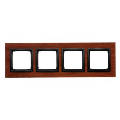 SIMON 54 NATURE WMDZ-0140xS-087 Ramka 4-krotna Nature-Drewno, CZARNY ORZECH, IP20/IP44. (IP44-należy DRN4/87 KONTAKT (DRN4/87)
