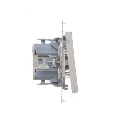 Simon 55 Przycisk zwierny pojedynczy zwierny z podświetleniem LED szybkozłączka Aluminium mat TP1L.01/143 KONTAKT (TP1L.01/143)