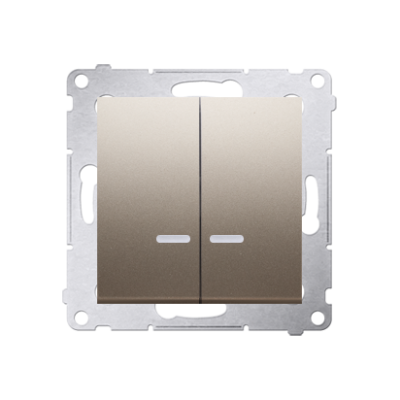 Simon 54 Łącznik świecznikowy z podświetleniem LED i do wersji IP44 10A 250V szybkozłączka złoty mat *Posiada wkładkę DU1W DW5BL.01/44 KONTAKT (DW5BL.01/44)