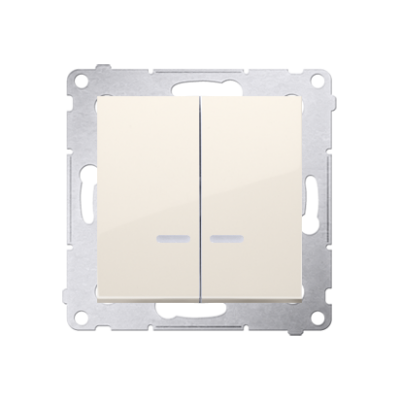Simon 54 Łącznik świecznikowy z podświetleniem LED i do wersji IP44 16A 250V zaciski śrubowe kremowy *Posiada wkładkę DU1W DW5ABL.01/41 KONTAKT (DW5ABL.01/41)