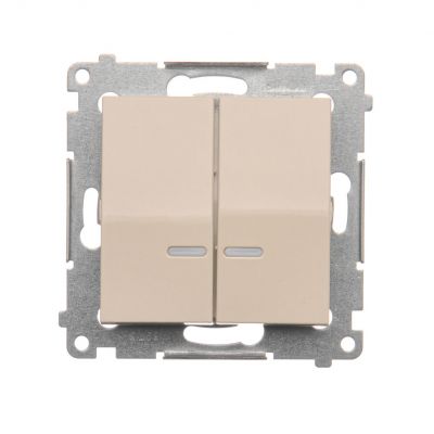 Simon 54 Łącznik świecznikowy z podświetleniem LED i do wersji IP44 16A 250V zaciski śrubowe kremowy *Posiada wkładkę DU1W DW5ABL.01/41 KONTAKT (DW5ABL.01/41)