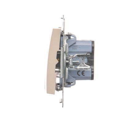 Simon 54 Łącznik świecznikowy z podświetleniem LED i do wersji IP44 16A 250V zaciski śrubowe kremowy *Posiada wkładkę DU1W DW5ABL.01/41 KONTAKT (DW5ABL.01/41)