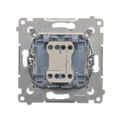 Simon 54 Przycisk pojedynczy rozwierny bez piktogramu 10A 250V szybkozłączka srebrny mat DPR1.01/43 KONTAKT (DPR1.01/43)