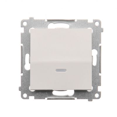 Simon 54 Przycisk pojedynczy zwierny z podświetleniem LED bez piktogramu 10A 250V szybkozłączka biały DP1L.01/11 KONTAKT (DP1L.01/11)