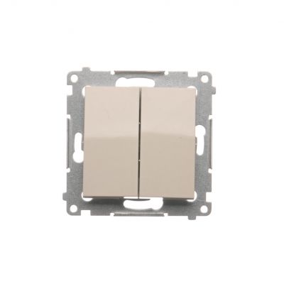 Simon 54 Przycisk podwójny zwierny bez piktogramu 10A 250V szybkozłączka kremowy DP2.01/41 KONTAKT (DP2.01/41)