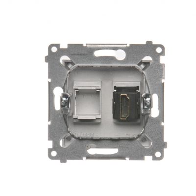 Simon 54 Gniazdo HDMI srebrny mat DGHDMI.01/43 KONTAKT (DGHDMI.01/43)