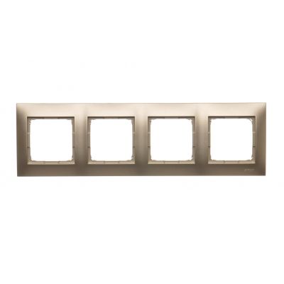 Simon 54 Premium Ramka 4-krotna PREMIUM IP20 / IP44 złoty mat DR4/44 KONTAKT (DR4/44)