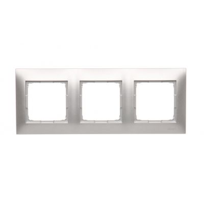 Simon 54 Premium Ramka 3-krotna PREMIUM do puszek karton-gips IP20 / IP44 srebrny mat DRK3/43 KONTAKT (DRK3/43)