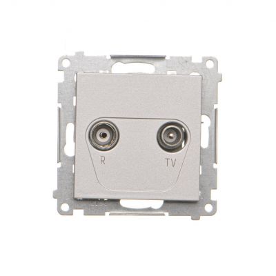 Simon 55 Gniazdo antenowe R-TV przelotowe 10dB 1x Wejście: 5÷862 MHz Aluminium mat TAP10.01/143 KONTAKT (TAP10.01/143)