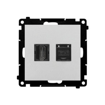 Simon 55 Gniazdo HDMI + RJ45 kat.6 Aluminium mat TGHRJ45.01/143 KONTAKT (TGHRJ45.01/143)