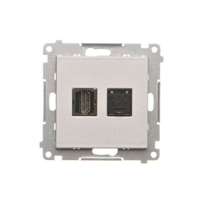 Simon 55 Gniazdo HDMI + RJ45 kat.6 Aluminium mat TGHRJ45.01/143 KONTAKT (TGHRJ45.01/143)