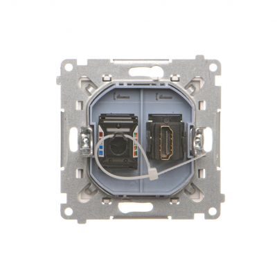 Simon 55 Gniazdo HDMI + RJ45 kat.6 Aluminium mat TGHRJ45.01/143 KONTAKT (TGHRJ45.01/143)