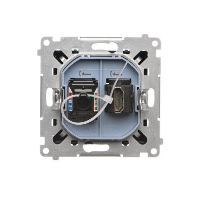 Simon 55 Gniazdo HDMI + RJ45 kat.6 Czarny mat TGHRJ45.01/149 KONTAKT (TGHRJ45.01/149)