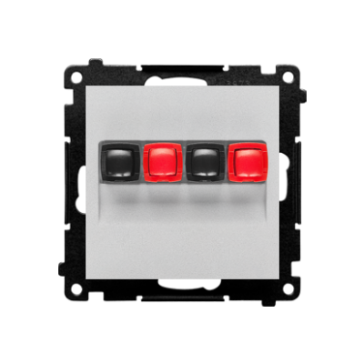 Simon 55 Gniazdo głośnikowe podwójne 2-krotne Przekrój przewodów dla wejścia i wyjścia 2,5 mm2 Aluminium mat TGL2.01/143 KONTAKT (TGL2.01/143)