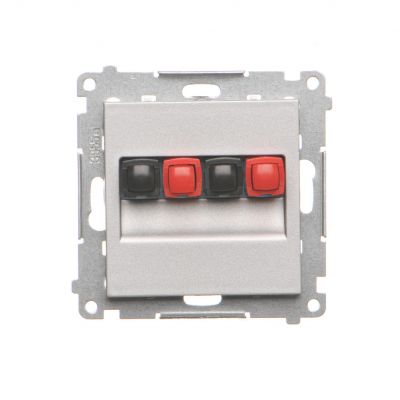 Simon 55 Gniazdo głośnikowe podwójne 2-krotne Przekrój przewodów dla wejścia i wyjścia 2,5 mm2 Aluminium mat TGL2.01/143 KONTAKT (TGL2.01/143)