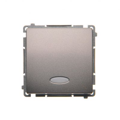 Simon Basic Łącznik schodowy z podświetleniem LED 10A 250V szybkozłączka stal inox BMW6L.01/21 KONTAKT (BMW6L.01/21)